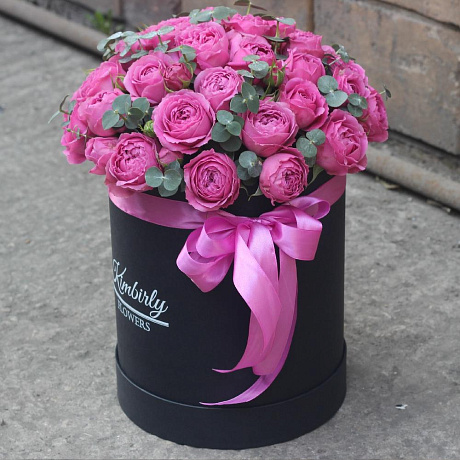 19 пионовидных роз в коробке - Фото 2