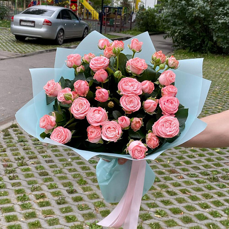 Букет кустовых пионовидных роз Малам Бомбастик - Фото 3