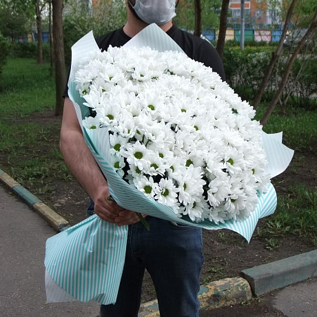 Букет из белых куставых хризантем №2 - Фото 3