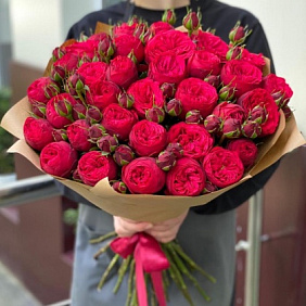 Букет из Пионовидных роз №163