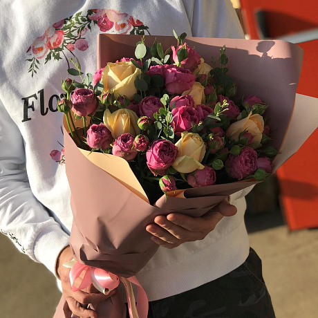 Розы. Пионовидная кустовая роза. N518 - Фото 6