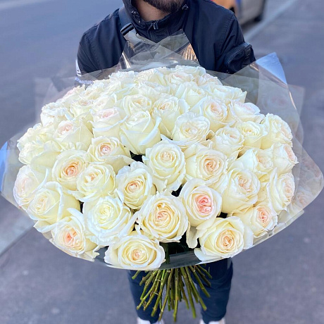 Букет из 51 Белых роз №160 - Фото 2