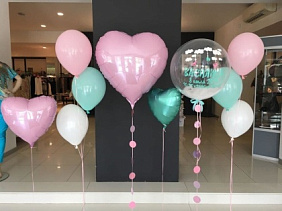 Композиция из шаров "Сердце с Баблсом"