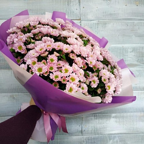 Букет цветов "Розовая ромашка 1"