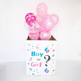 Коробка с шарами Сюрприз "Boy or Girl" c Баблсом