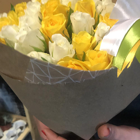 Букет цветов Солнце на снегу - Фото 6