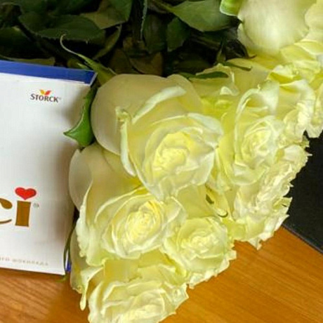 Роза белая эквадор - Фото 5