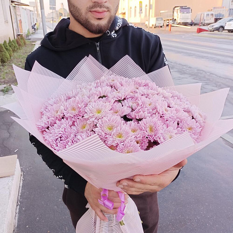 Букет из 35 кустовых хризантем - Фото 2