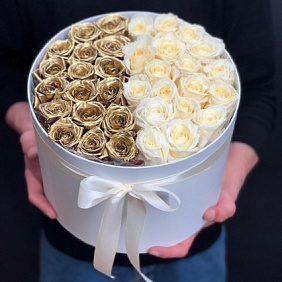 Букет цветов "Роскошь золота"