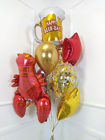 Композиция из шаров "Пиво с лобстером"