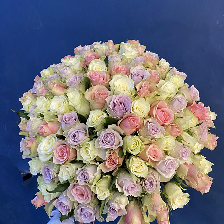 Нежный микс из роз L №160 - Фото 2