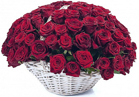 Букет из 101 красная роза в корзине №161