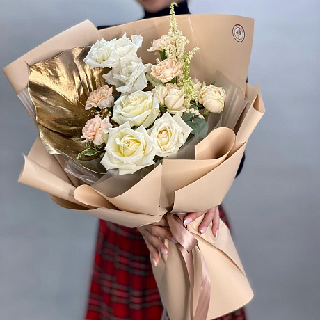 Букет цветов Розовое золото №161 - Фото 3