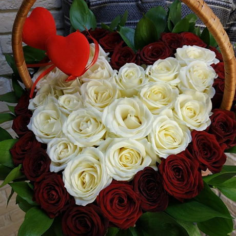 Букет цветов Белое сердце - Фото 3