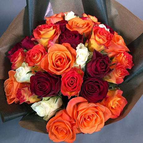 Букет из 35 кенийских роз №160 - Фото 2