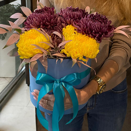 Букет цветов Бабье лето в коробке - Фото 2