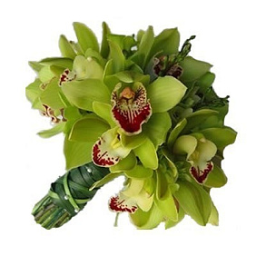 Букет невесты из зеленых орхидей