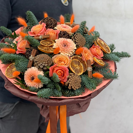 Букет цветов Зимний апельсин - Фото 2
