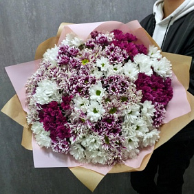 Огромный букет из хризантем №160