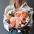 Букет в персиковой  гамме с пионовидными розами - Фото 1