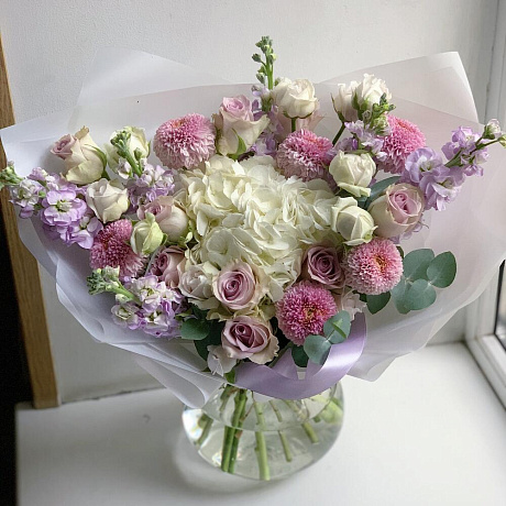Букет цветов Сиреневые оттенки - Фото 6
