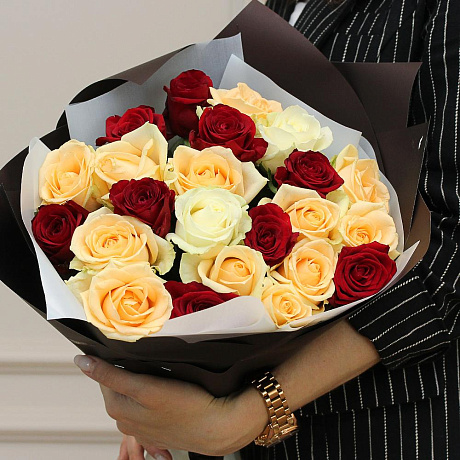 25 розы микс 50-60 см в упаковке - Фото 2