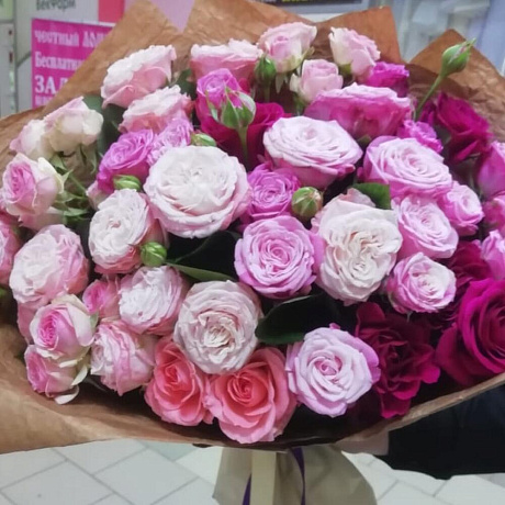 Букет кустовых роз бомбастик - Фото 2