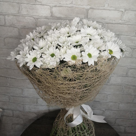 Букет Хризантема белое небо - Фото 4