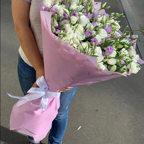 Букет из 101 Эустомы - Фото 3