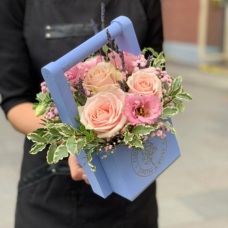 Нежная Композиция с нежной розой и ажурным лизиантусом - Фото 3