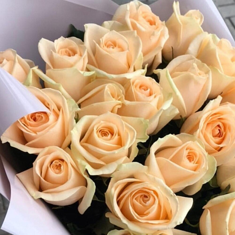 Букет персиковых роз №161 - Фото 4
