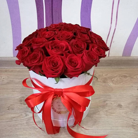 Коробка из 25 красных роз - Фото 4