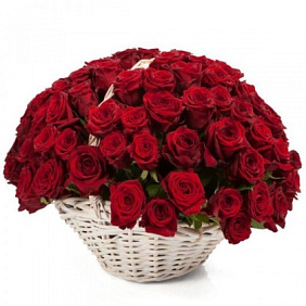 Букет из 151 красная роза в корзине