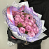 Фиолетовые розы в дизайнерской упаковке из 25 роз - Фото 4