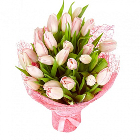 Букет розовых тюльпанов "Ранняя весна"