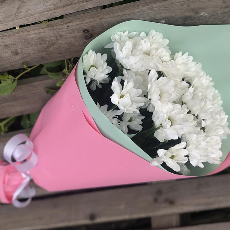 Букет из 5 кустовых хризантем №160 - Фото 4