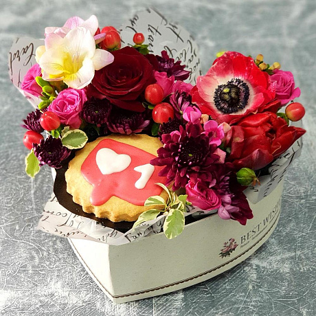 Букет цветов Счастливый Лайк для Валентинки - Фото 2