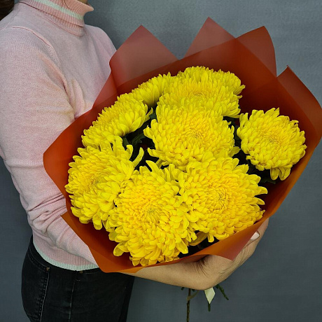 Букет цветов Деко жёлтая 9 - Фото 4