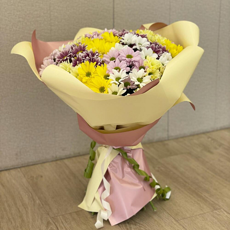 Букет из 25 кустовых хризантема - Фото 3