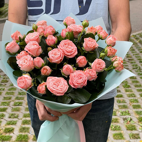 Букет кустовых пионовидных роз Малам Бомбастик - Фото 4