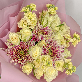 Букет цветов "Ванильный пудинг"