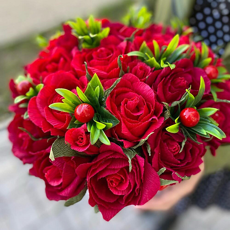 Розы с Raffaello в шляпной коробке - Фото 2