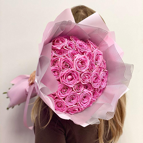 39 нежнейших розовых роз - Фото 4