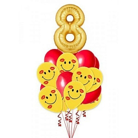 Композиция из шаров "С 8 марта!" Смайлы