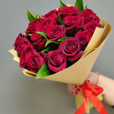 Букет роз в крафте - Фото 5