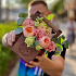 Композиция с пионовидными розами и лизиантусом - Фото 1