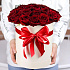 Шляпная коробка из 29 красных роз. N709 - Фото 1