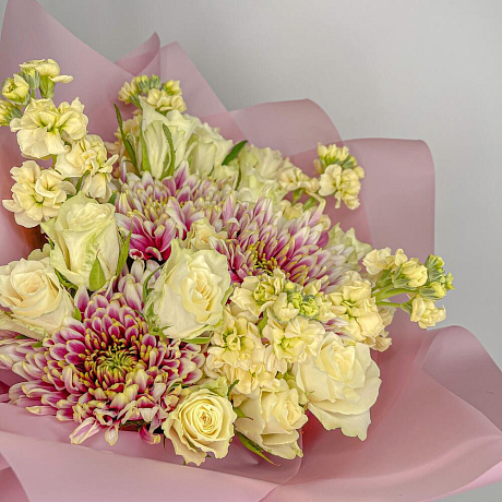 Букет цветов Ванильный пудинг - Фото 5