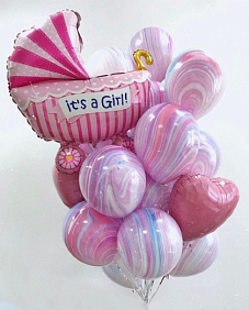 Композиция из шаров "Коляска с агатами"