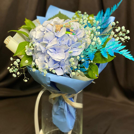 Букет с гортензиями №162 - Фото 4